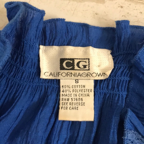 Blue Off Shoulder Boho Style Top size S - Picture 4 of 4